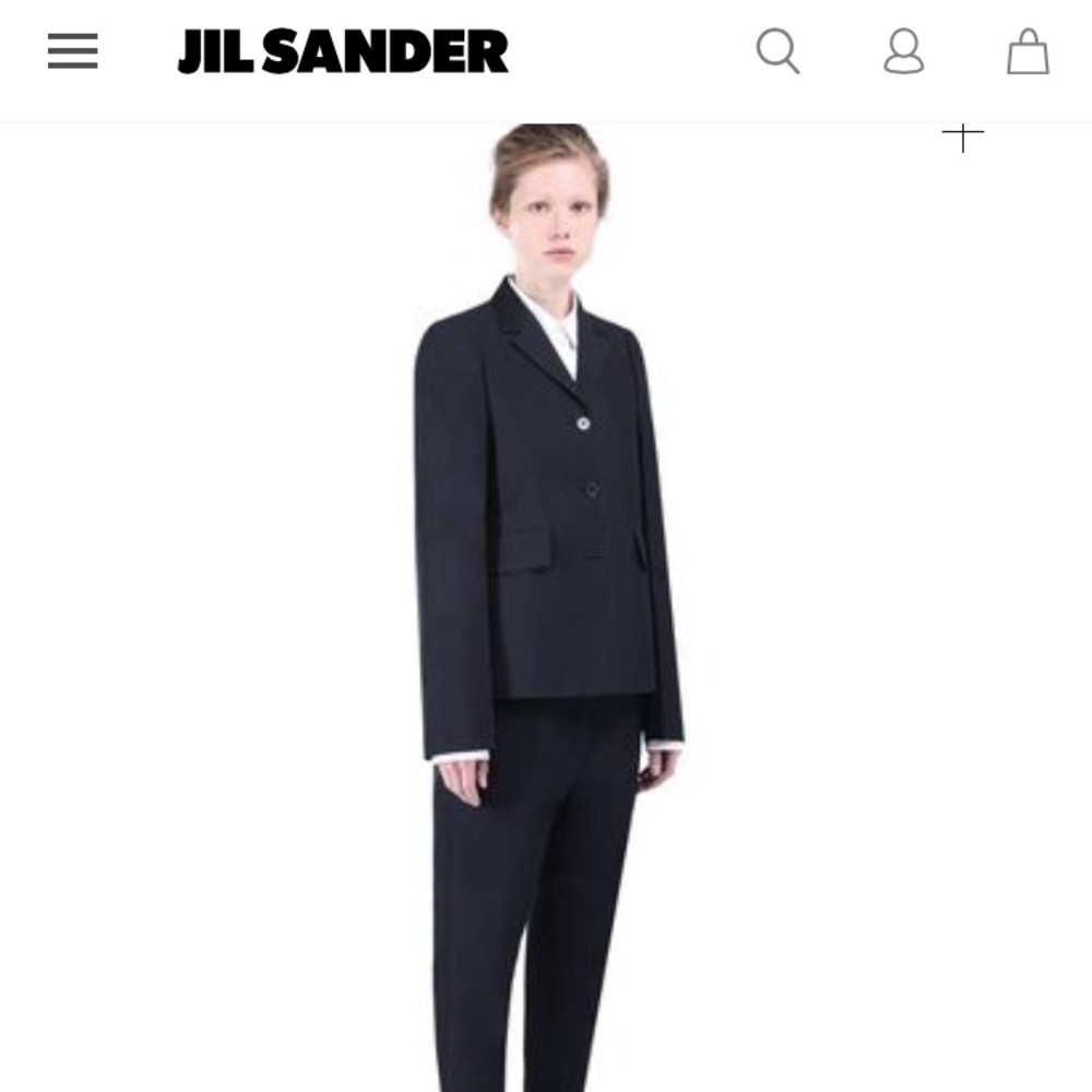 Jil Sander olive green silk blend blazer